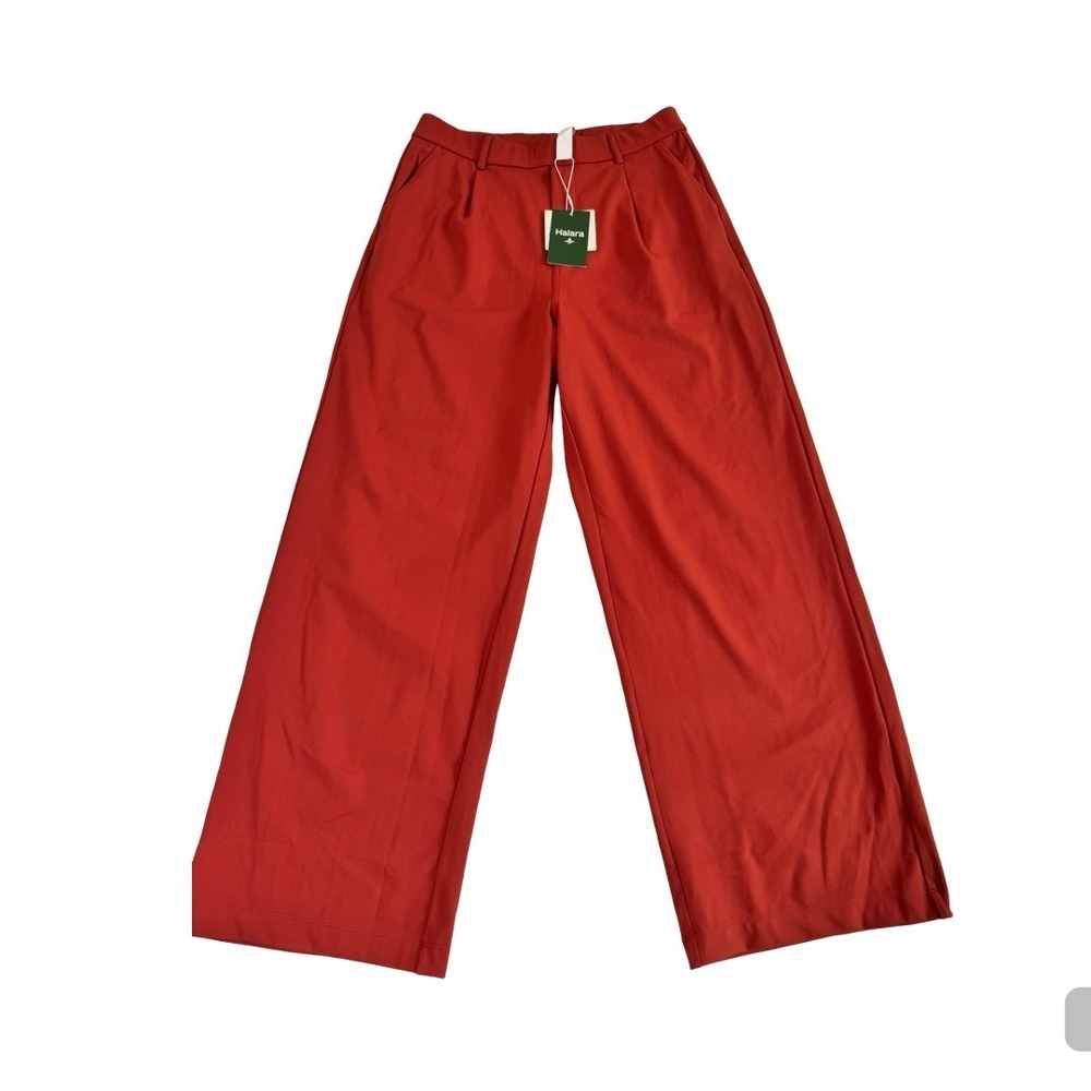 NWT Halara Flex DayStretch High Waisted Pocket Work Flare Pants Cinnabar - Picture 3 of 7